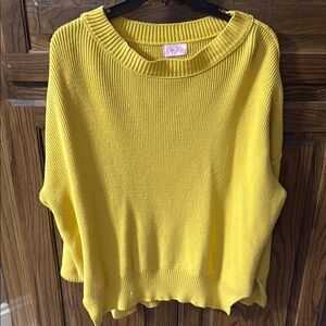 Pink Lily Vibrant Yellow Crew Neck Sweater